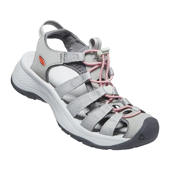 Luxury crystal sandals for evening-Womens Keen Astoria West Grey/Coral