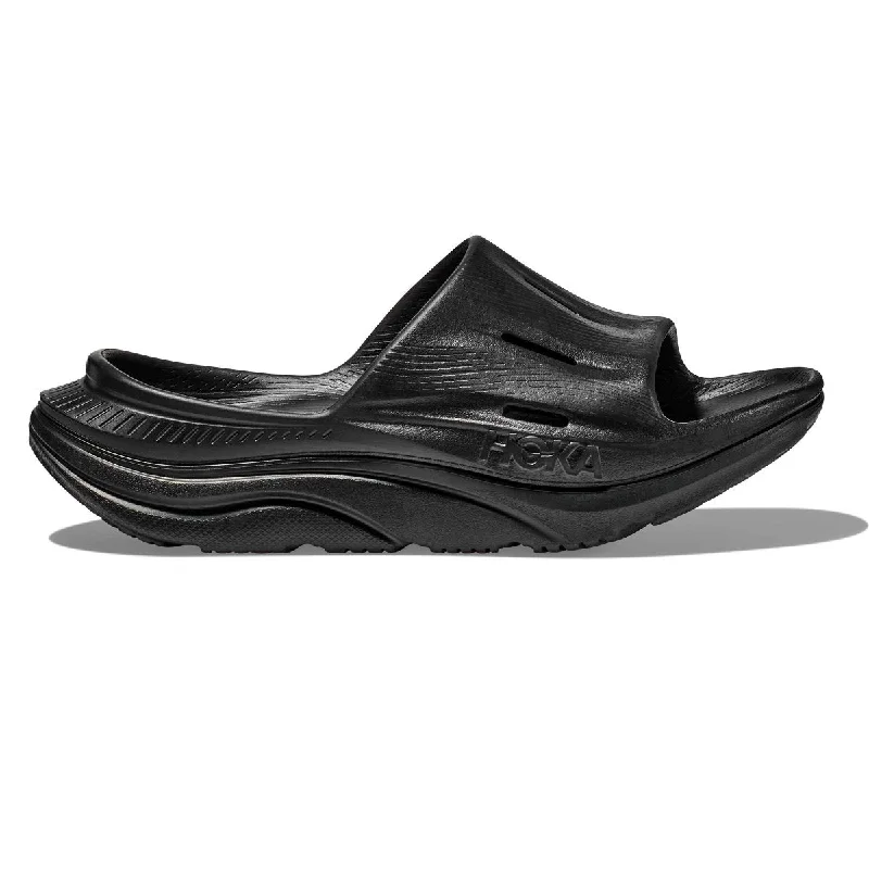 Affordable hiking boots for women-Hoka One One Women's Ora Slide 3 Black