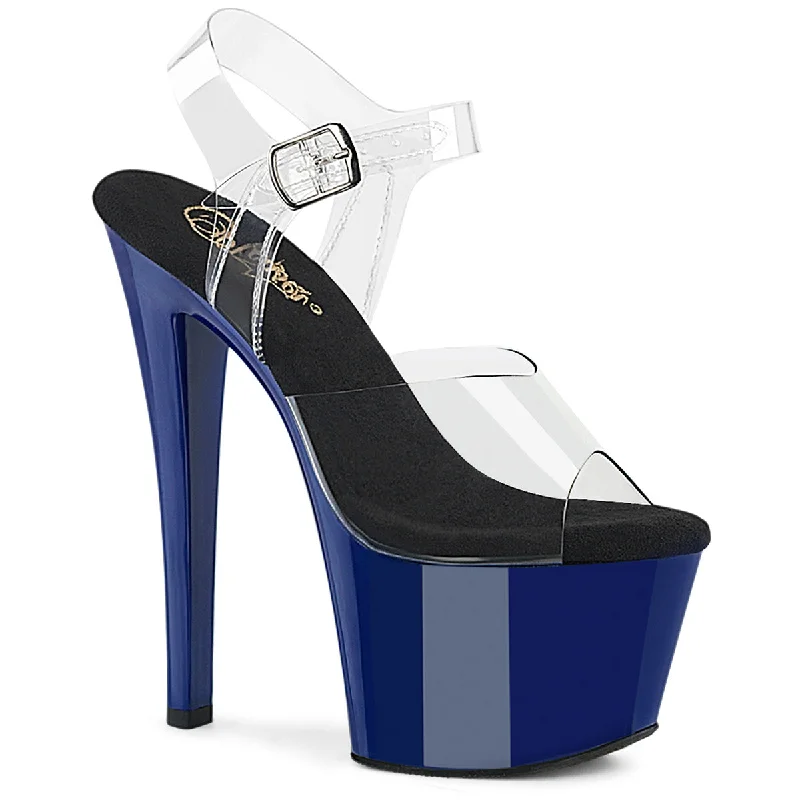 Luxury pointed-toe pumps-SKY-308 Royal Blue Platform Sandals