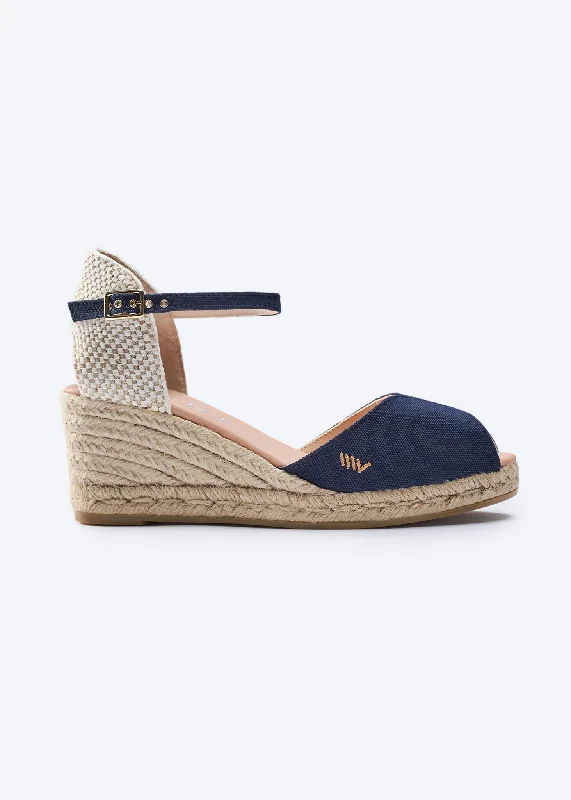 Luxury leather sneakers for women-Sacova Canvas Espadrille Sandal Wedges