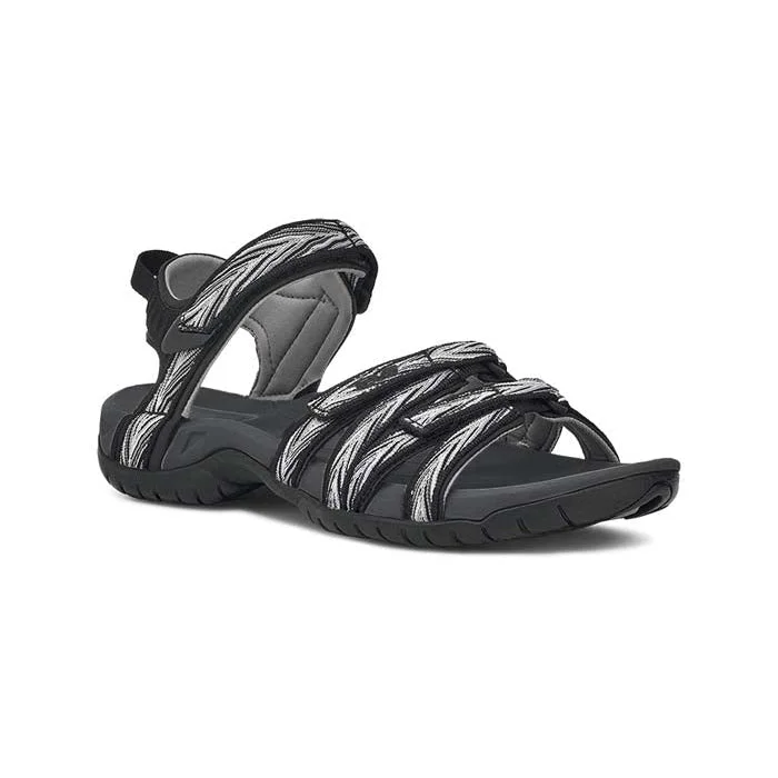 Soft leather slippers for women-Womens Teva Tirra in Palms Black/White