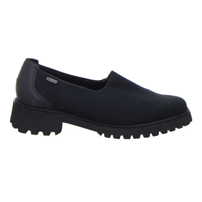 Soft suede pumps for women-Ara Women's Kempton Black Stretch Gore-Tex Waterproof