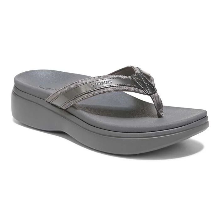 Casual slip-on shoes for women-Womens Vionic High Tide II in Pewter