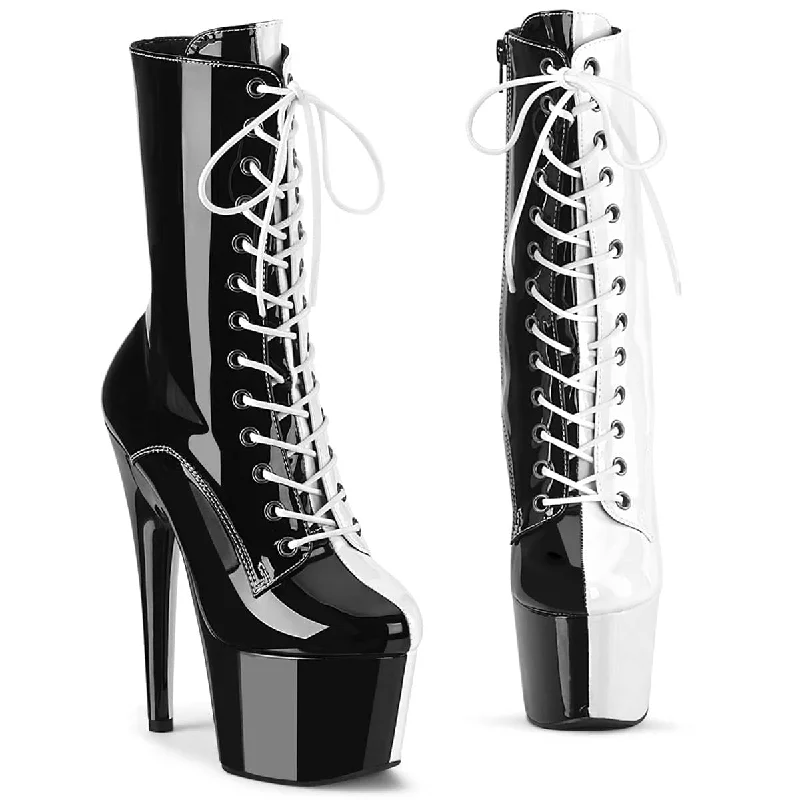 Trendy platform sandals for summer-ADORE-1040TT Black & Red Calf High Boots