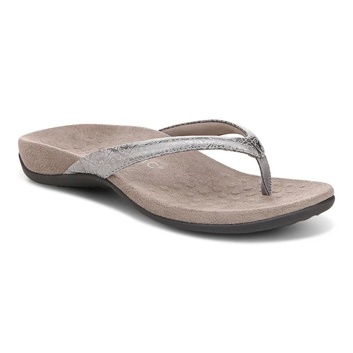 Casual white sandals for summer-Womens Vionic Dillon Tile in Pewter