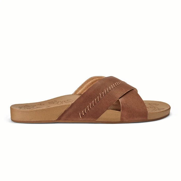 Stylish wedge sandals for spring-Womens Olukai Kipe'a 'olu in Sahara/Sahara