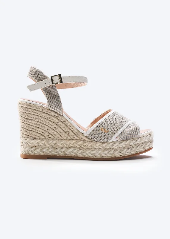 Affordable platform heels for women-Empuria Canvas Espadrille Sandal Wedges