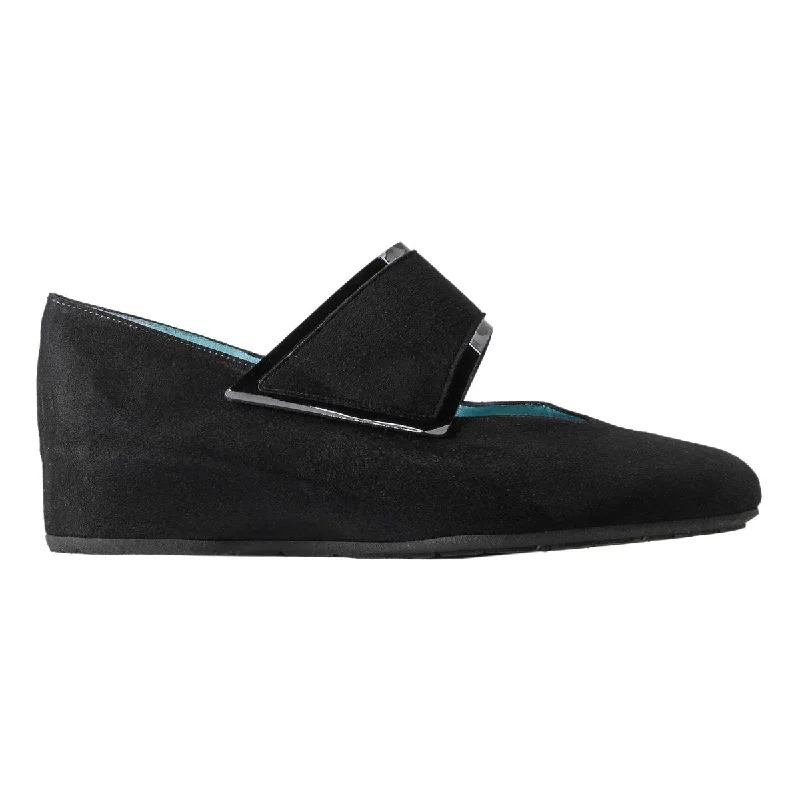 Soft suede pumps for women-Thierry Rabotin Women's Abra Black Suede