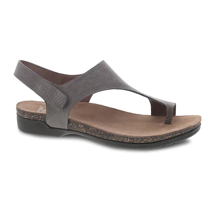 Luxury velvet heels for evening-Womens Dansko Reece Toe Loop Sandal Stone