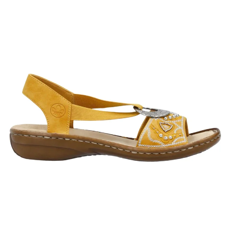 Casual espadrille wedges-Rieker Women's 608B9-68 Regina Yellow