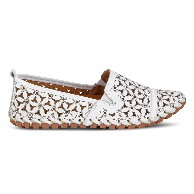 Designer mule shoes for women-Spring Step Women's Flowerflow White Leather