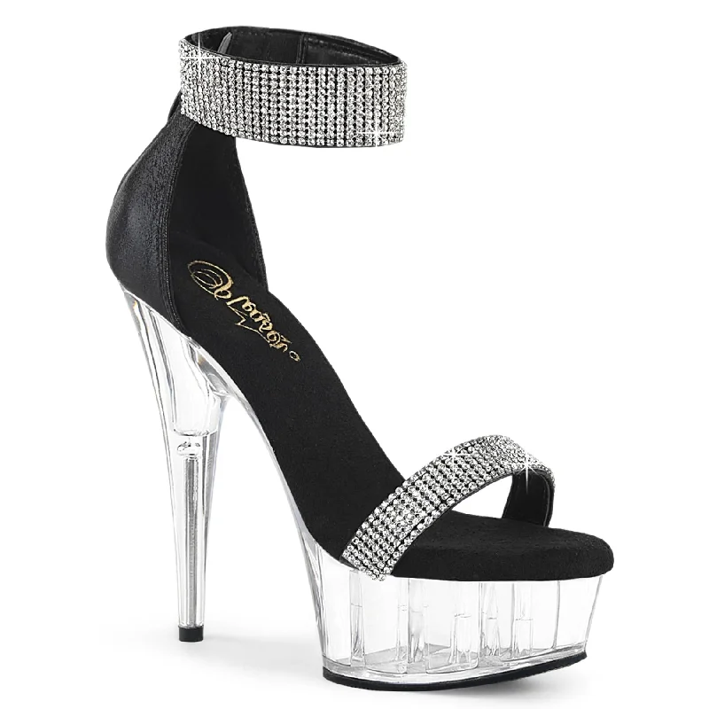 Chic block heel sandals-DELIGHT-641 Rhinestoned Close Back Sandal