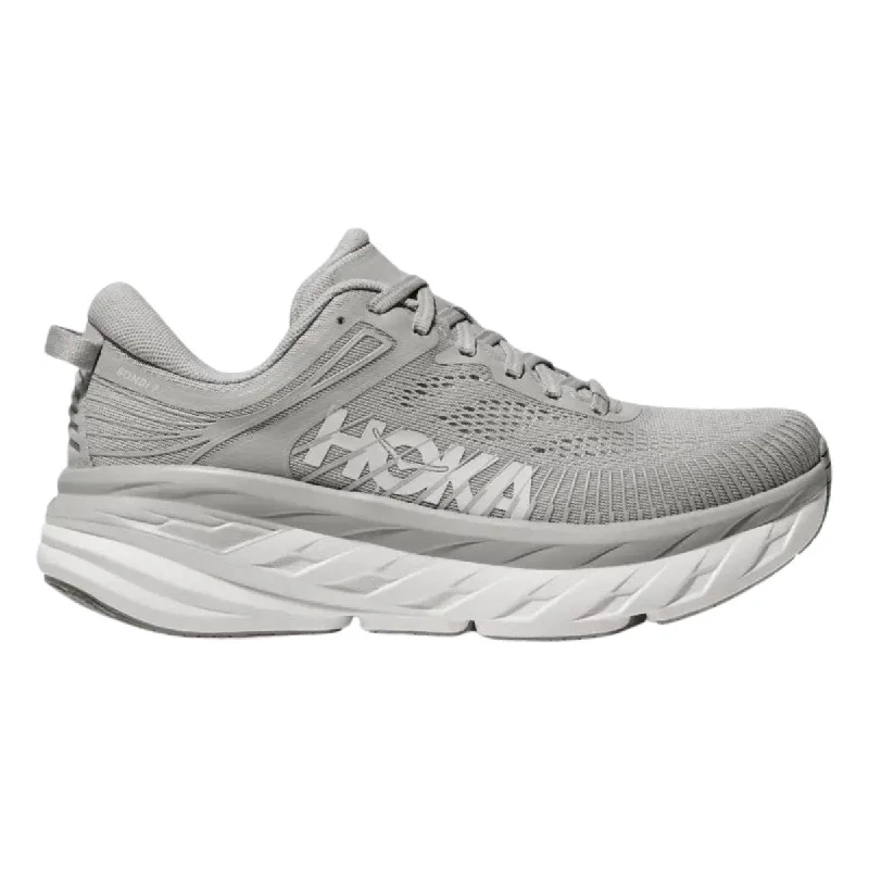 Trendy cowboy boots for women-Hoka One One Women's Bondi 7 Harbor Mist/White