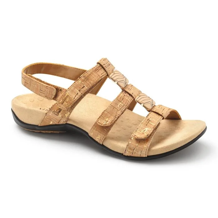 Casual loafers for office wear-Womens Vionic Amber Adjustable Sandal Gold Cork