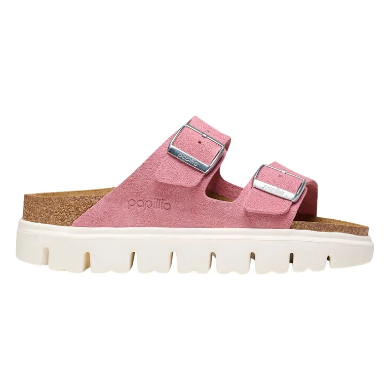 Luxury velvet pumps for women-Birkenstock Women's Arizona Chunky Candy Pink Suede