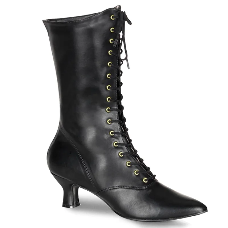 Designer athletic sneakers for women-VICTORIAN-120 Black Calf High Boots