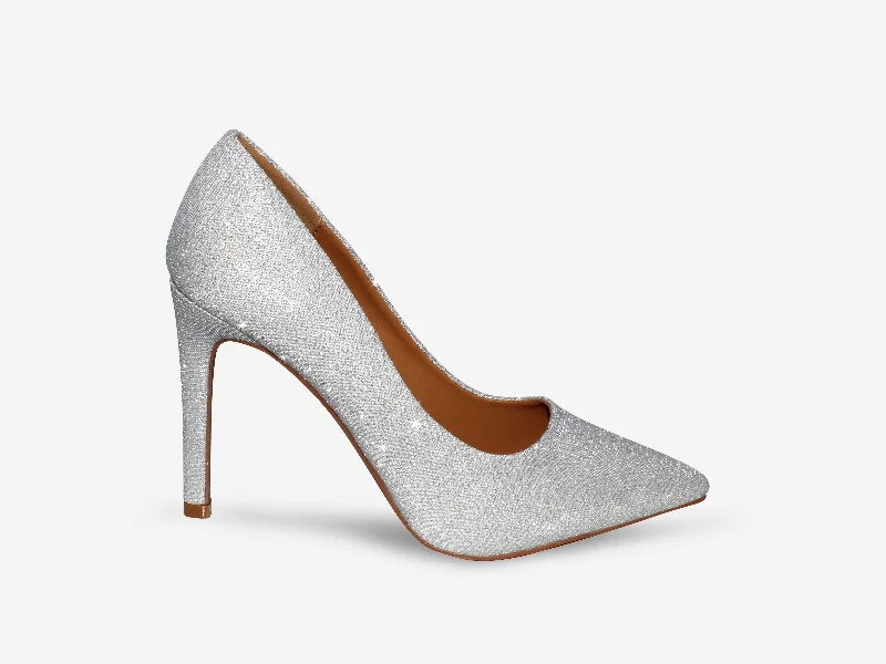 Stella – Silver Shimmer Court Heel