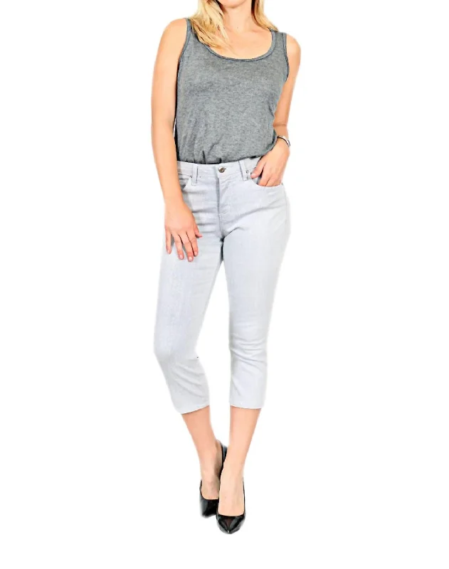 Elegant wrap tops for evening-Basic Capri In Silver