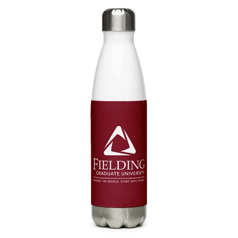 Chic wrap dresses for work-Stainless Steel Water Bottle - Merlot | Fielding Logo