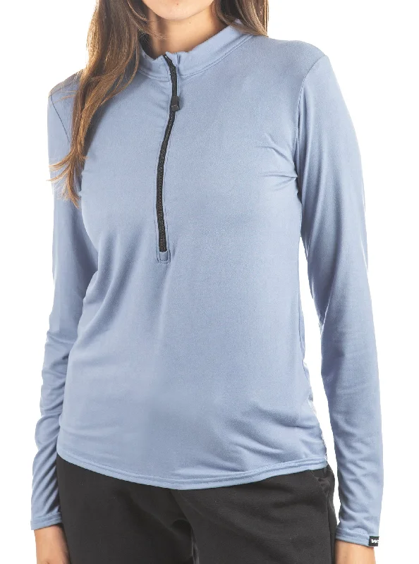 Casual summer dresses for women-Oasis Long Sleeve 1/2 Zip SoftTECH™ Pullover