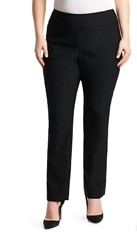 Soft velvet tops for evening-Wonderstretch Pant - Plus In Black