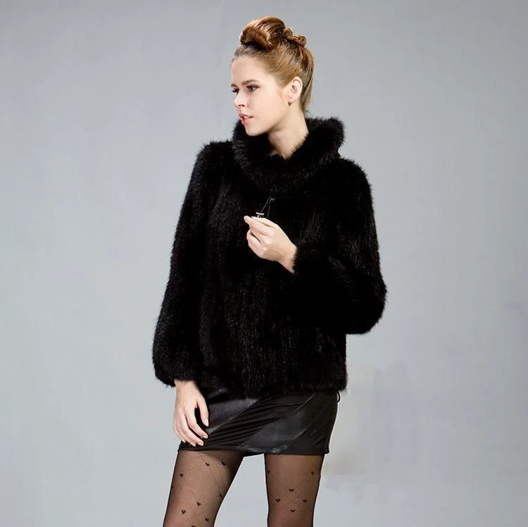 Designer sundresses under 50-Mink Hair Knitted Fur Coat