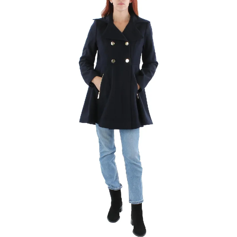 Trendy cropped hoodies for teens-Laundry by Shelli Segal Womens Wool Blend Lightweight Pea Coat