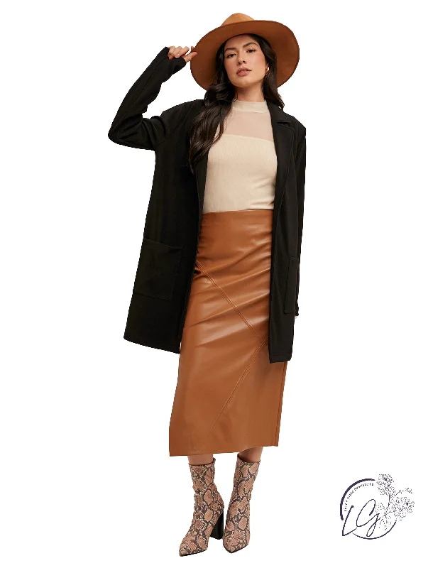 Elegant satin skirts for evening-Cloud Craft Coat