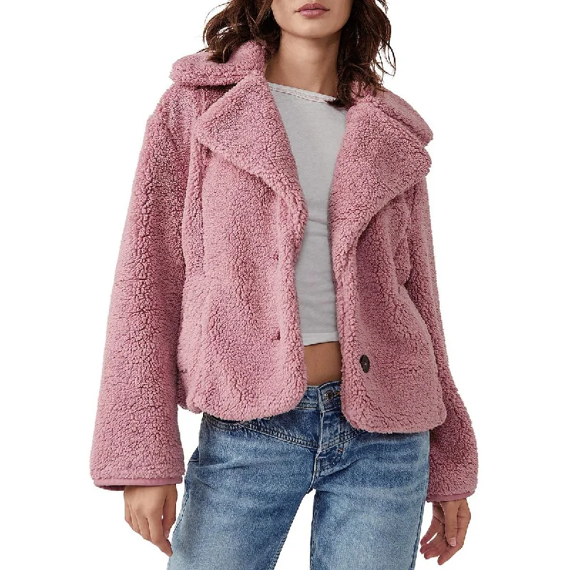 Designer evening gowns under 200-Free People Womens Joplin Faux Fur Warm Teddy Coat