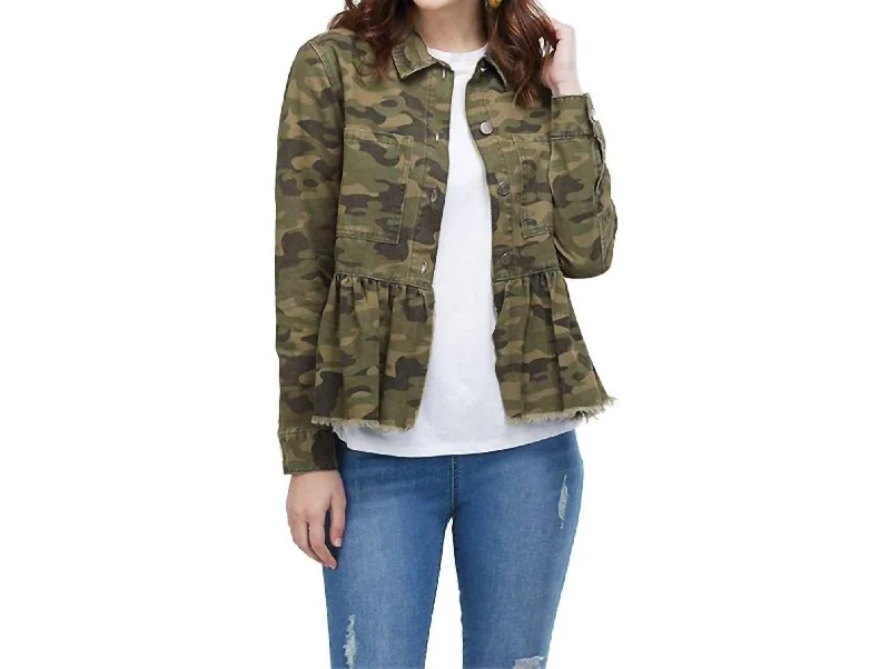 Cute floral skirts for spring-Banks Denim Jacket In Camo