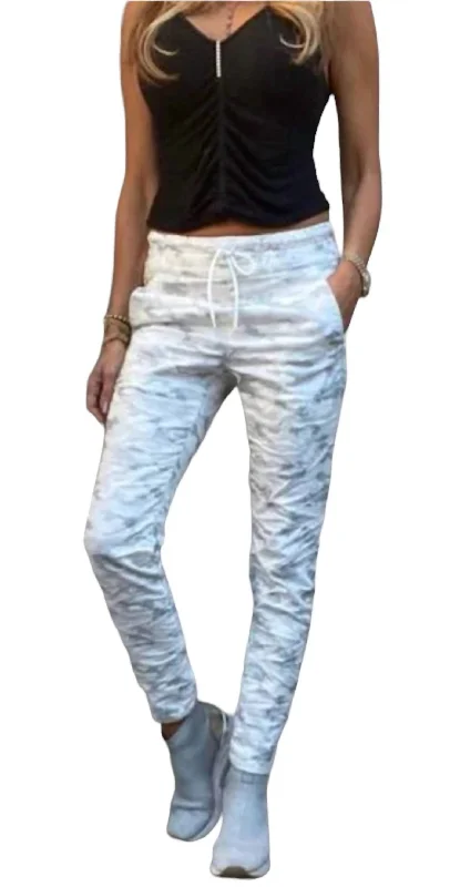 Casual hoodies for women-Shely Jogger Pants In White Camo