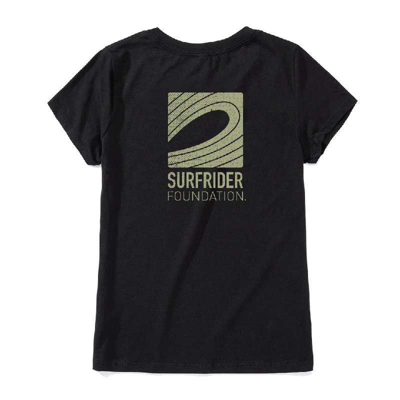 Vintage-inspired sundresses-Womens Black Logo Tee