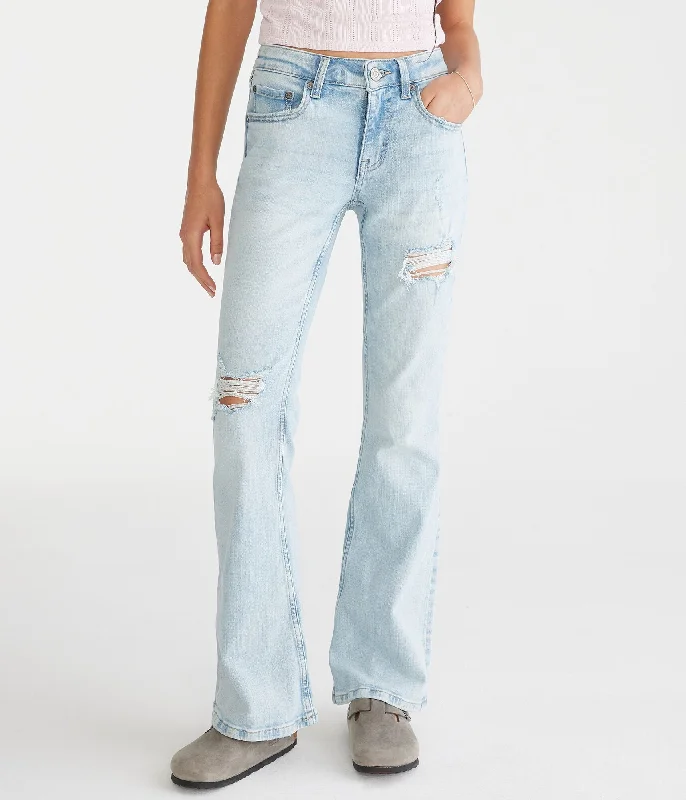 Affordable boho tops for summer-Aeropostale Flare Low-Rise Jean