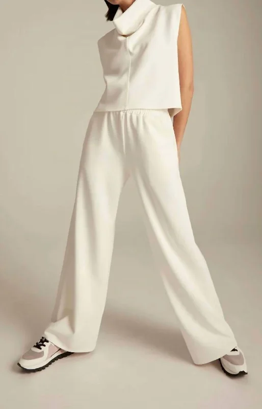 Trendy cargo skirts for women-Tessa Wide Leg Pant In Cream