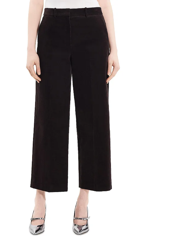 Chic midi skirts for office-Womens Relaxed High Rise Wide Leg Pants