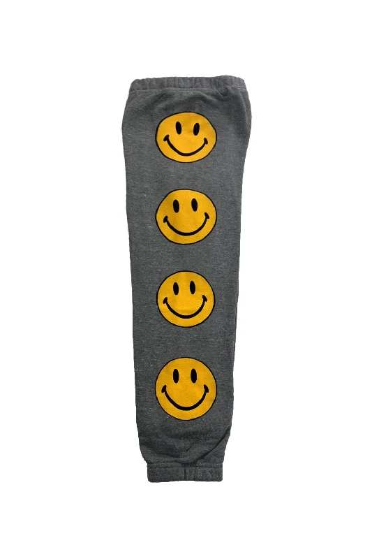 Vintage denim shirts for women-KID'S SMILEY 2 SWEATPANTS - HEATHER GREY