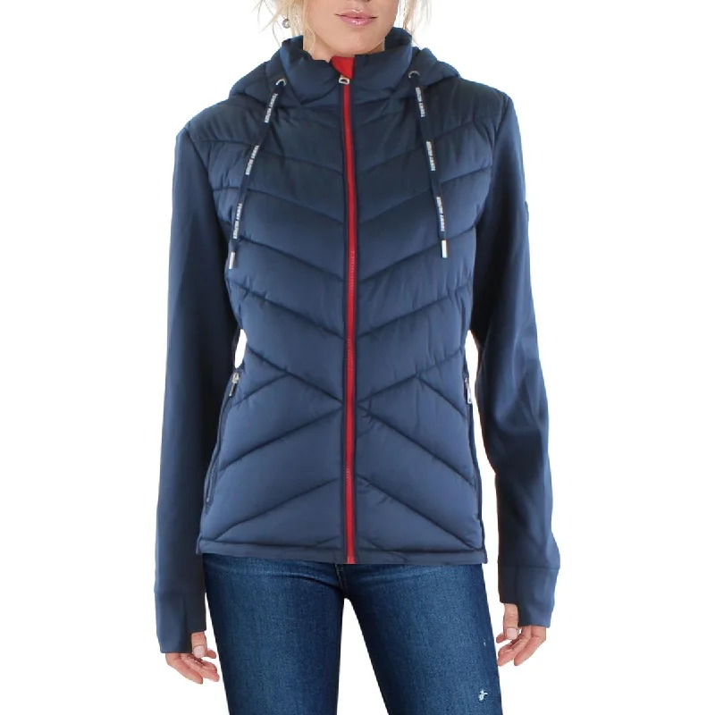 Soft cotton pajamas for women-Tommy Hilfiger Sport Womens Quilted Long Sleeves Puffer Jacket