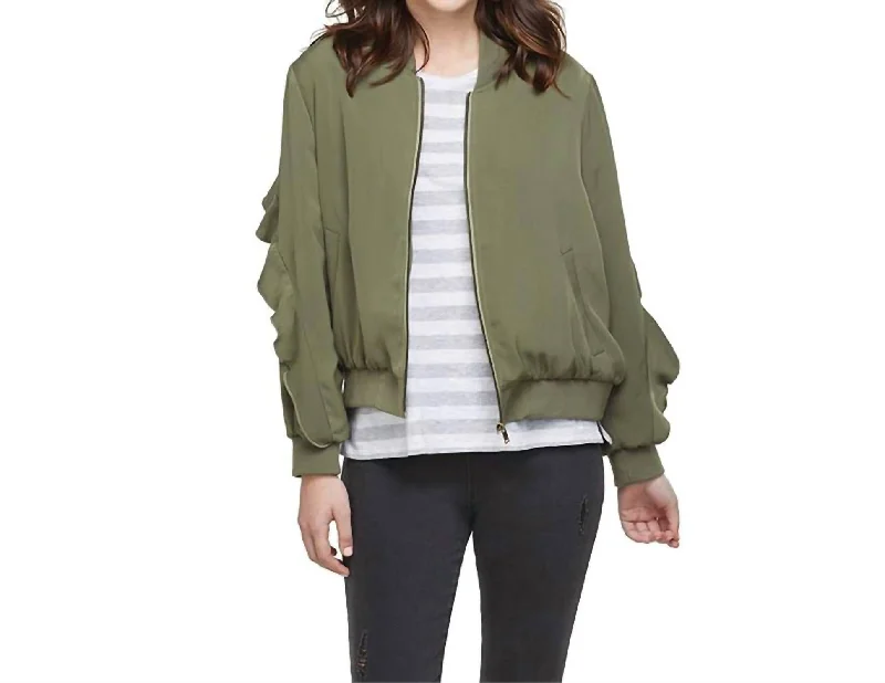 Stylish jumpsuits for casual outings-Nolan Bomber Jacket In Olive