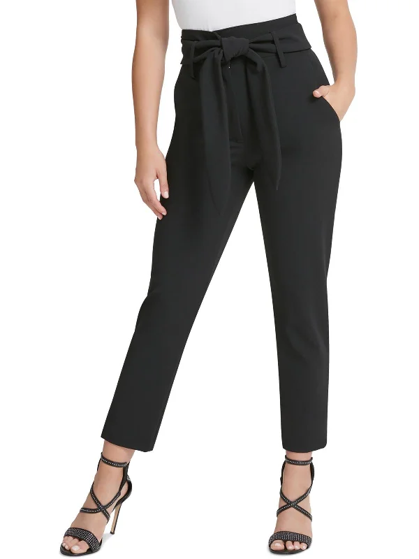 Casual turtleneck sweaters for women-Petites Nikki Beach Womens Solid Polyester Cropped Pants