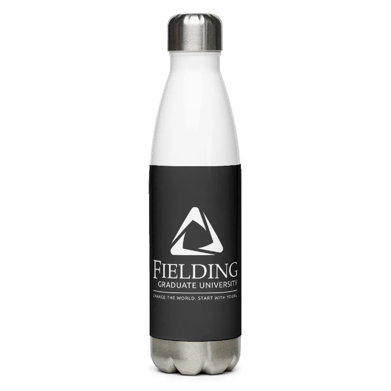 Comfortable leggings for workouts-Stainless Steel Water Bottle - Dark Grey | Fielding Logo