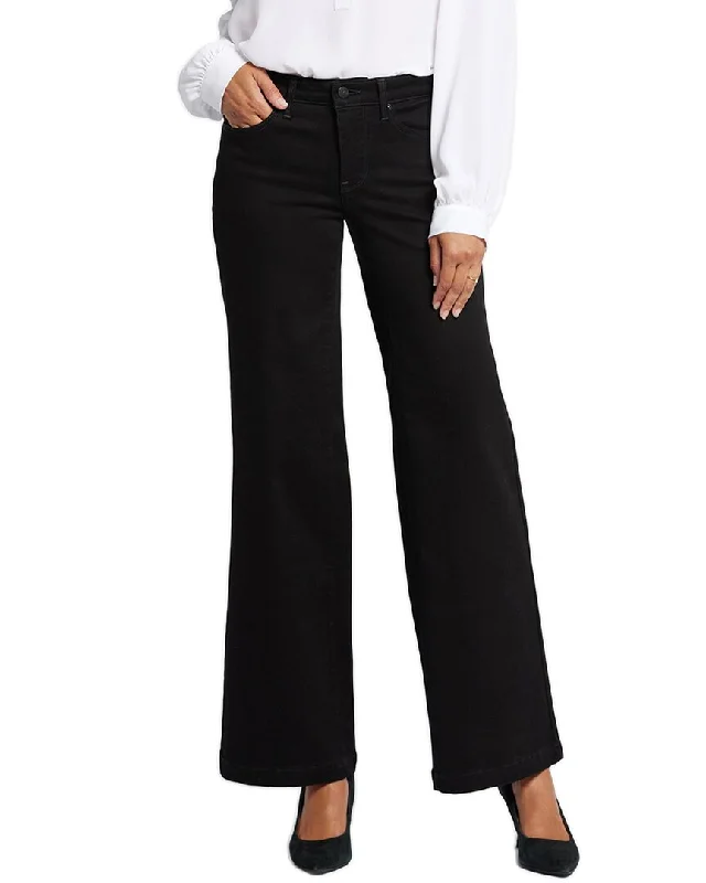 Stylish cardigans for fall-NYDJ Teresa Black Wide Leg Jean