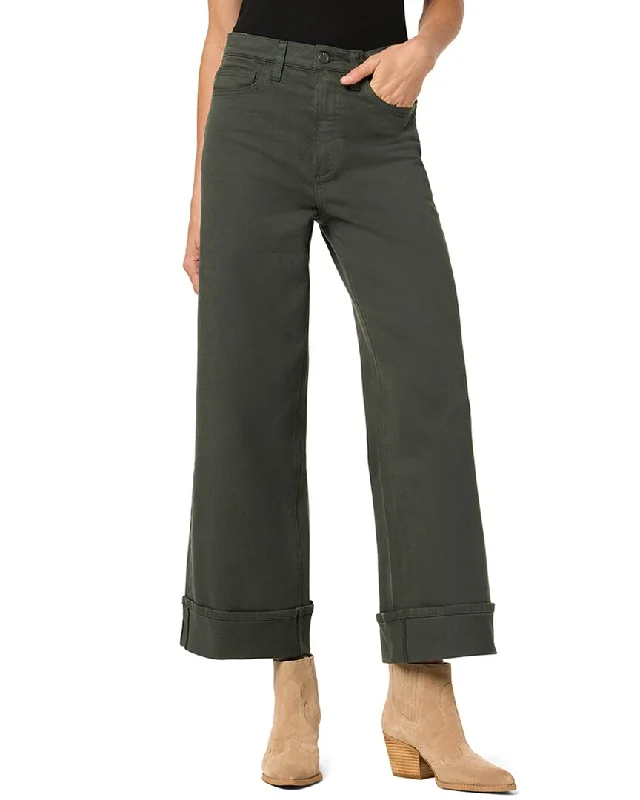 Trendy cargo skirts for women-JOE'S Jeans Deep Forest Wide Leg Jean