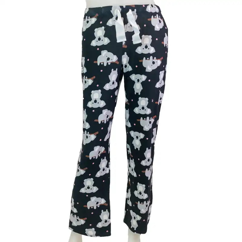 Chic leather tops for women-DKR Women's Koala Sleep Pants