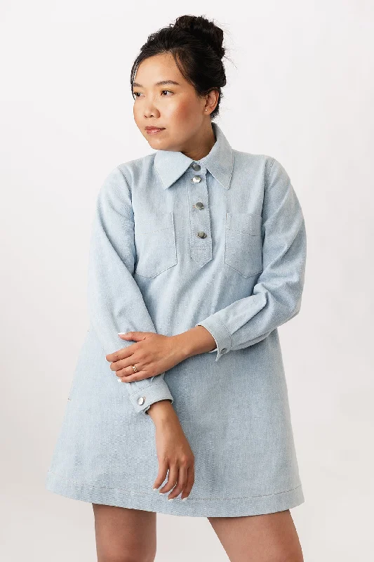 Soft fleece jackets for women-Named Loviisa Denim Dress