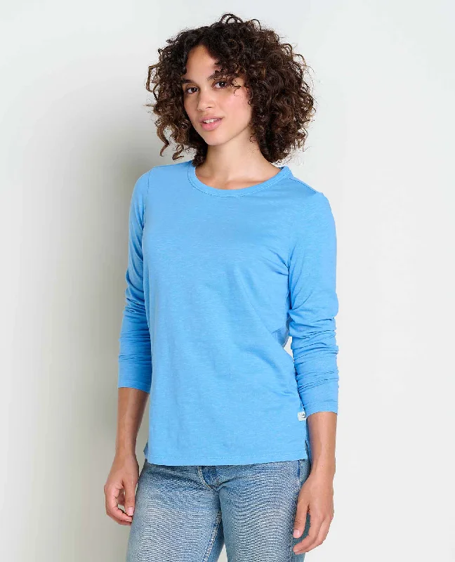 Elegant evening tops with lace-Women's Primo Long Sleeve Crew