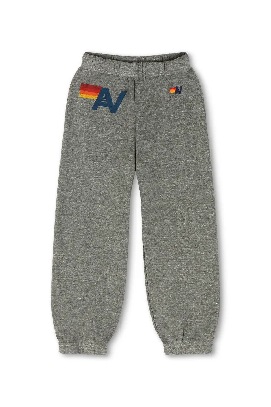 Casual graphic tees for women-KID'S LOGO SWEATPANTS - HEATHER GREY