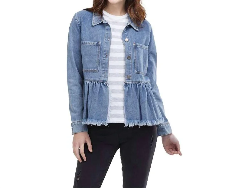 Trendy cargo skirts for women-Banks Denim Jacket In Blue