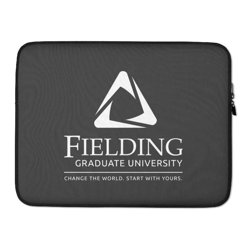 Elegant chiffon blouses for women-Laptop Sleeve - Dark Grey | Fielding Logo