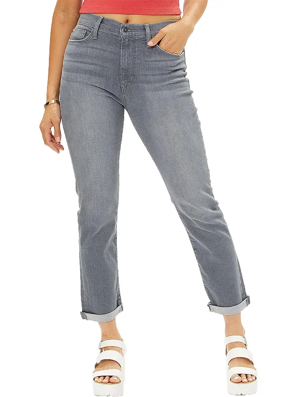 Affordable hoodies for women-Blair Womens High-Rise Cropped Straight Leg Jeans