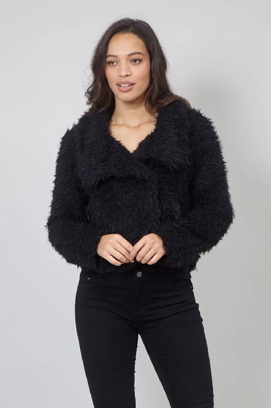 Casual bomber jackets for women-Teddy Fur Oversized Jacket